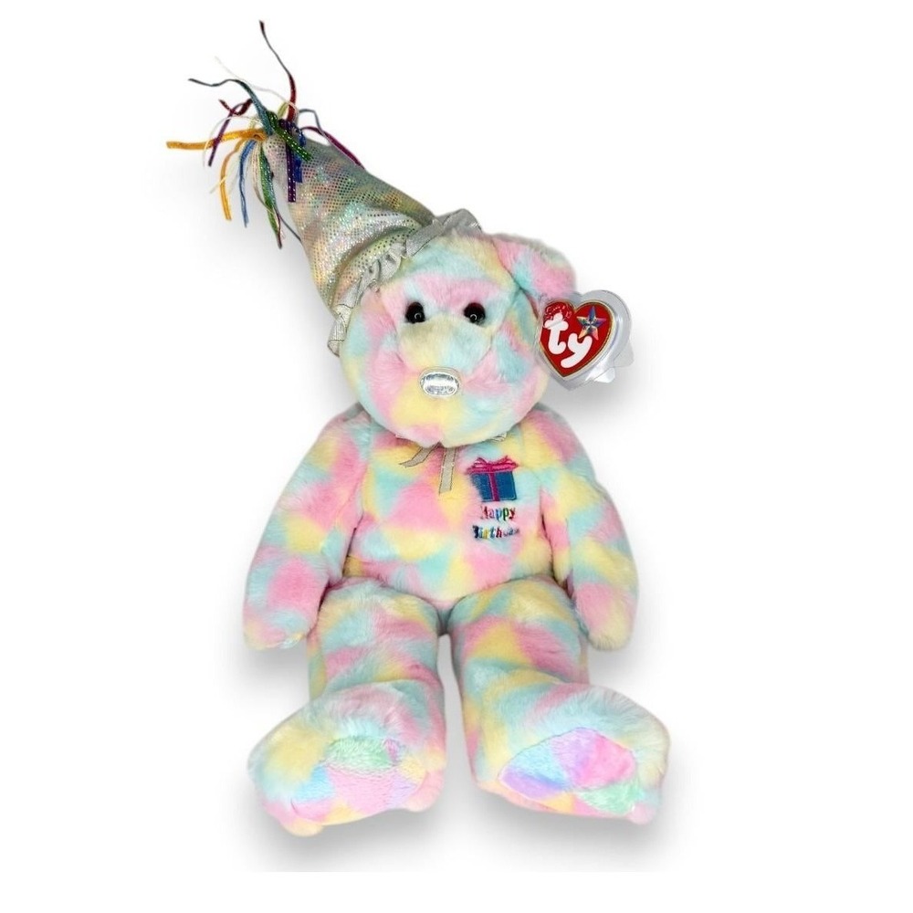 Birthday Buddy | Celebration Bear | Mint Heart Tag TY Beanie Buddy